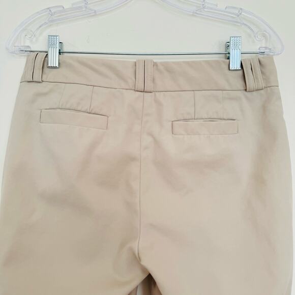 Banana Republic Martin Fit Sand Khaki Straight Wide Leg Trouser Cotton Pants 4 - Picture 7 of 12